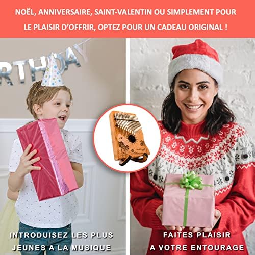 ORORA Kalimba Instrument de musique enfant et adulte, Piano à pouce 17 clés avec gravure et bois verni - Ebook de 50 partitions offertes - Etui et accessoires d'entretien inclus - cadeau original - Image 5