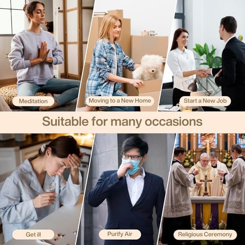 BBLTIFF Sauge Blanche Purification a Bruler, 6 Pièces Sauge Blanche de 10-11cm et 6 Pièces Batons Palo Santo, Encens Naturel à Bruler Anti Stress Méditation, pour La Purification de l'air Domestique - Image 6