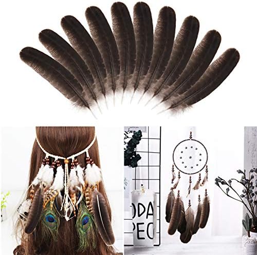MWOOT 10 pièces Couleur Naturelle Plumes de Faisan, Idéal pour Costumes, Chapeaux, Décoration d'intérieur Fête Mariage Anniversaire (20-30 cm) - Image 7