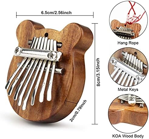 Mini Kalimba Piano à Pouce Kalimba Instrument Enfant Piano à Doigts en Bois Instrument Portable Marimba Kalimba 8 Clés Kalimba Portable Musique Thumb Piano Mini Kalimba pour Enfant Adultes Débutant - Image 3
