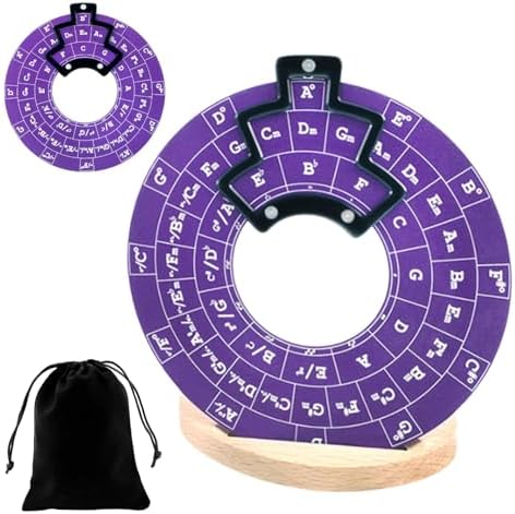 Cercle des Cinquièmes Roues | Disque de théorie musicale pour guitare Métal | Roue d'accorde de Mélodie Guitare AVEC Support et SAC Rangement | Cercles Quintes Instruments Muque Outils Pédagogiques