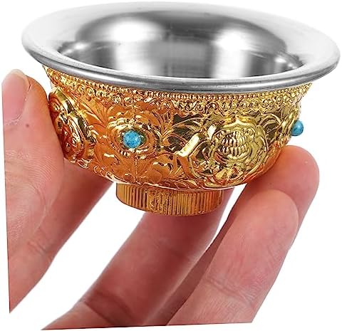 Ciieeo 5 Pièces Tasse D'eau Saint Plaque Décorative Bol Coupe D'autel Coupe D'offrande Pour Bouddha Rituel Païen Feng Bouddhiste Sacrifier Accessoire Pot Décoration D'époque Shui Alliage - Image 2