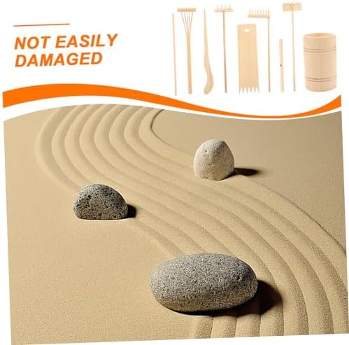 POPETPOP 1 Jeu Ensemble d'outils Zen Ornements de Jardin Shinto kit Jardin Zen Jardin Zen Cercueil Méditation Accessoires Décoration Jardin Zen Outil de râteau Artisanat de râteau en Bois - Image 5