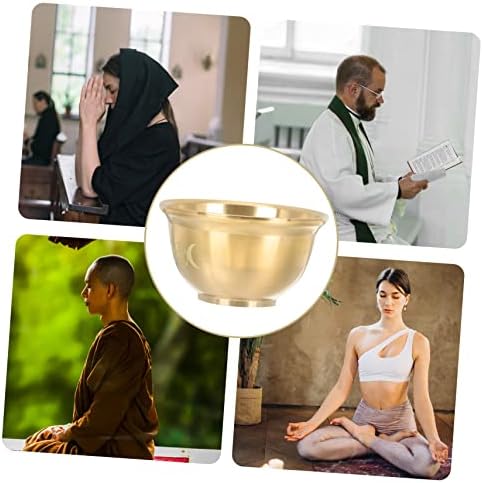 MUSISALY Meubler Le Bol Sacré Bol Sacré pour Le Rituel Petit Bol à Offrande Bol De Sacrifice pour Le Rituel Mini Décor Bol Sacré pour La Religion Bols D'offrande D'autel Golden Cuivre - Image 2