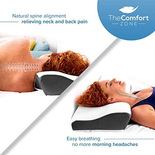 TheComfortZone Coussin orthopédique pour Les douleurs au Cou Oreiller Cervical Ergonomique Oreiller en Mousse à mémoire Oreiller Cervical Oreiller Anti-ronflement - Image 3