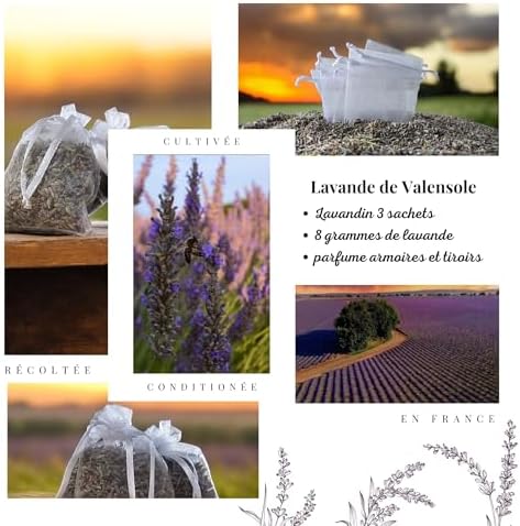 PIF - 3 Sachets 8g de Lavande de Provence - Sachet parfumé Voiture, Placard Maison, Anti Acariens - Fleurs de Lavande - Fabriqué et Assemblé en France - Direct Producteur, Sachets Parfumés, Déco Maison - Image 2