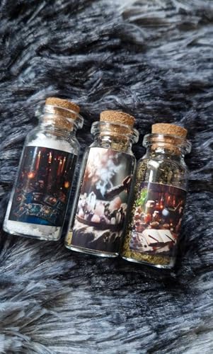 Coffret 3 Fioles de Potion pour Rituels - Sortilèges - Elixirs - Esotérisme - en Verre Imagées - Image 4