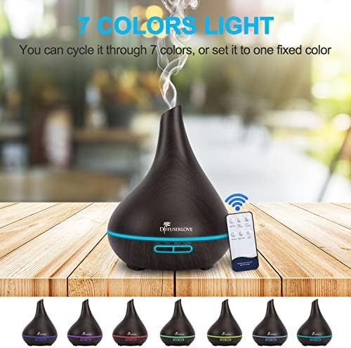 Diffuserlove 500 ml Diffuseur d'Huiles Essentielles Electrique Aromathérapie Humidifificateur Vaporisateur d'Huile Parfume, a mené 7 Couleur - Image 7