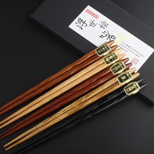 Rpanle 5 Paires Baguettes Japonaises Baguettes en Bois 22.5cm Chopstick Traditionnelle et Elégante Réutilisable Bambou Naturel Baguette pour Cuisine Maison Hôtel Restaurant - Image 7