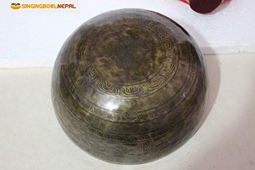 Bol chantant sculpté mantra de 25,4 cm pour la méditation, gravure, art tibétain, guérison et therapie musicale du népal - Image 6
