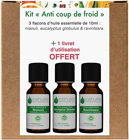 VOSHUILES - Kit Hiver Anti Coup de Froid - 3 Huiles Essentielles Bio - 100% Pure et Naturelle - HEBBD, Ecocert - Eucalyptus Globulus, Niaouli, Ravintsara - Applications Diverses - 3x10ml - Image 2