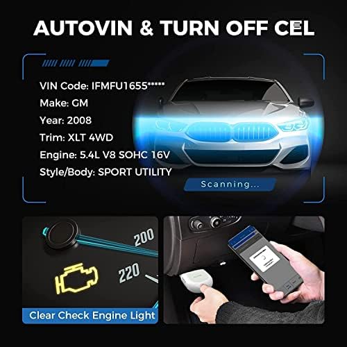Autel AP200 Adaptateur Diagnostic Auto OBD2 Bluetooth pour Tous les Systèmes avec Codage d'Injecteur, AutoVIN, Service IMMO, RAZ de l'Entretien / EPB / BMS / SAS / TPMS / FAP Adapté pour Bricoleurs - Image 7