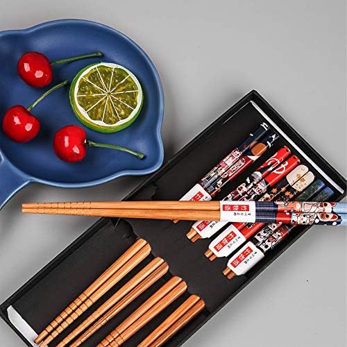 Baguettes Japonaises 5 Paires Baguette Sushi Baguettes en Bois 23cm Baguette Traditionnelle et Elégante pour Cuisine Maison Hôtel Restaurant (C) - Image 5