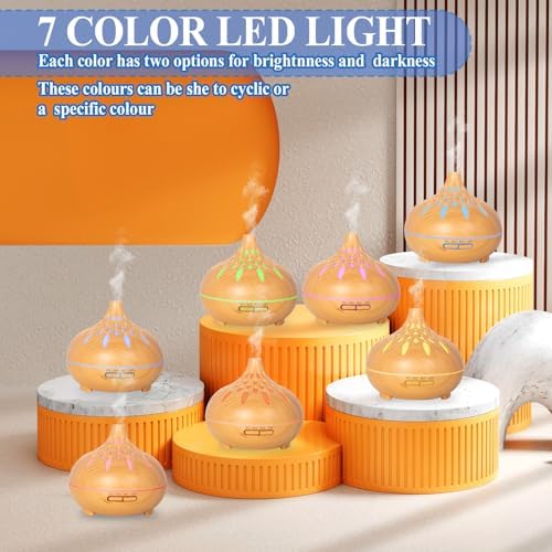 RDDAIPE Diffuseur Huiles Essentielles,500ml Ultrasonique Diffuseur D'huiles Essentielles,7 LED Diffuseur Parfum Electrique avec Télécommande, Diffuseur Arômes Humidificateur Aromathérapie pour Maison - Image 2