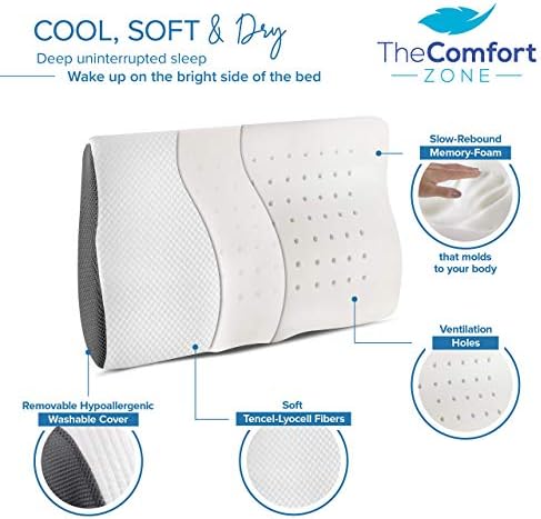 TheComfortZone Coussin orthopédique pour Les douleurs au Cou Oreiller Cervical Ergonomique Oreiller en Mousse à mémoire Oreiller Cervical Oreiller Anti-ronflement - Image 5