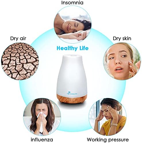 Diffuseur d'Huiles Essentielles 300ML Diffuseur d'Aromathérapie Electrique avec 7 Lumières LED de Couleur et Arrêt Automatique sans Eau pour Chambre à Coucher, Bureau, Maison, Cuisine, Yoga - Image 5