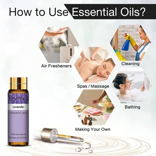 Phatoil Coffret d'Huiles Essentielles Bio pour diffuser 9 x 10 ml, Citronnelle-1, Bois de Santal, Vanille, Citronnelle-2, Lavande, Ylang, Eucalyptus, Menthe Poivrée, Bergamote - Image 6