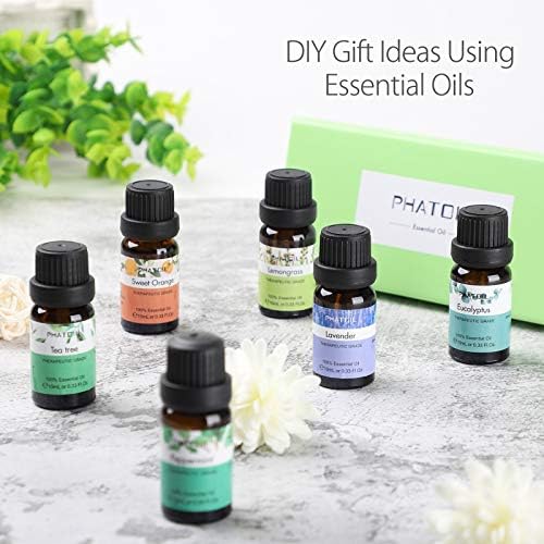 PHATOIL Kit Huiles Essentielles, Aromathérapie Huile Essentielle pour Diffuseur Pure Naturelle, Huile de Lavande, Eucalyptus, Menthe Poivrée, Tee Tree, Orange Douce, Citronnelle (6 x 10ML) - Image 2