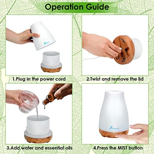 Diffuseur d'Huiles Essentielles 300ML Diffuseur d'Aromathérapie Electrique avec 7 Lumières LED de Couleur et Arrêt Automatique sans Eau pour Chambre à Coucher, Bureau, Maison, Cuisine, Yoga - Image 3