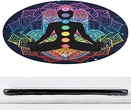 Très jour chakra lotus tapis rond de yoga et de méditation - style vintage - tapis de salon - paillasson - couler chambre d'enfant - couloir - blanc - 60 cm - Image 6