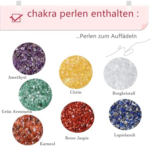 XIANNVXI Lot de 400 perles de cristal à enfiler 7 chakras pour bracelets, colliers, boucles d'oreilles, bijoux, artisanat, perles naturelles irrégulières, percées à faire soi-même, pierres précieuses - Image 4