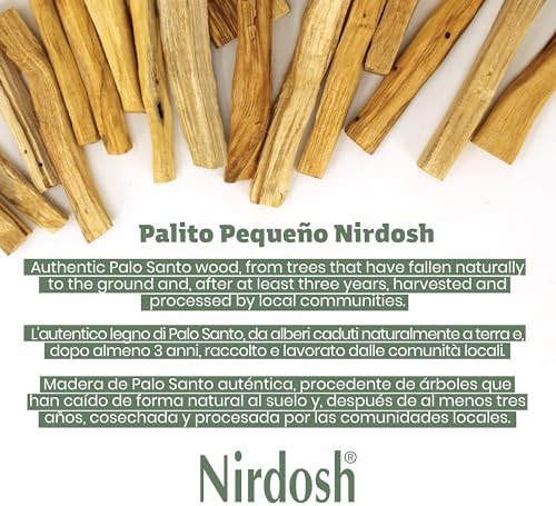 NIRDOSH - Palo Santo Bâtons PALITO de Equateur 10cm - 7 Bâtons en Bois de Encens Naturel 100% Originaux et Biologiques Yoga, Méditation Palo Santo Bois sacré Bursera Graveolens - Image 7