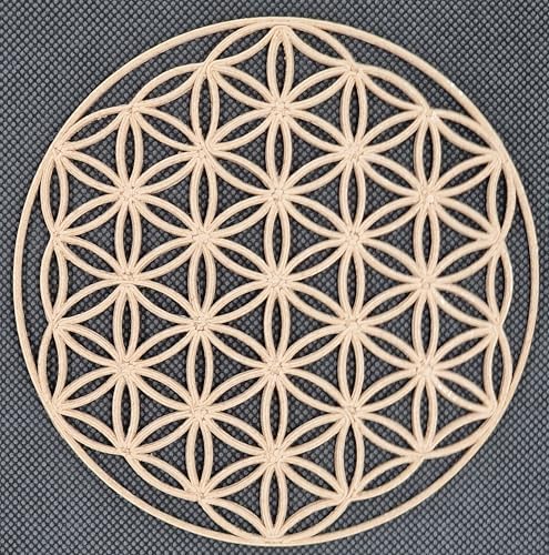 3defrance Fleur de vie 14 cm - Purification - Energie - Méditation - Décoration - Sous verre - Matériau biosourcé de qualité supérieure - Fabriqué en France - Image 2
