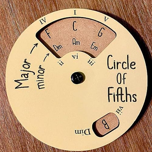 Mélodie en Bois | Cercle des Cinquièmes | Roue en Bois Circulaire et Outil éducatif musical | Roue d'accorde les musiciens pour les musiques, les instruments musiques et accessoires, les notes pour les notes, les accords - Image 3