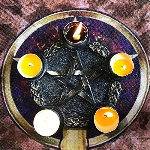 Tanmo Bougeoir en résine Astrologie Pentacle autel Plaque Accessoires de Divination Lustre - Image 7