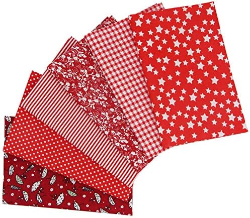 aufodara Tissus Coton Couture 6 pièces 50 x 80 cm Gros Coton Craft Quilting Fabric Textile Patchwork DIY Fait à la Main en Tissu à Coudre (Rouge) - Image 4