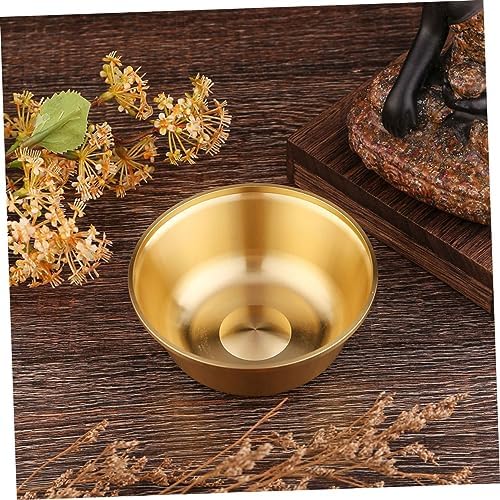 CRAFTHROU Tasse Sainte De Table Coupe Sacrée Tasse De Bouddhisme De Bureau Bol Tasse De Bouddhisme Résistante à L'usure Photophore Votif Bol D'autel Coupe D'offrande Cuivre Golden - Image 6