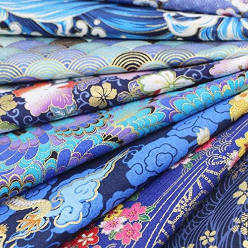 aufodara 30 pièces Tissus Coton Style Japonais Bronzant Imprime Patchwork 20 x 25 cm Couture Quilting Scrapbooking Loisir Créatifs DIY Tissu à la Main en Tissu à Coudre (Coloré Doré) - Image 7