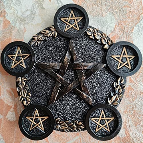 Tanmo Bougeoir en résine Astrologie Pentacle autel Plaque Accessoires de Divination Lustre - Image 2