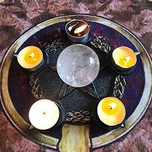 Tanmo Bougeoir en résine Astrologie Pentacle autel Plaque Accessoires de Divination Lustre - Image 5