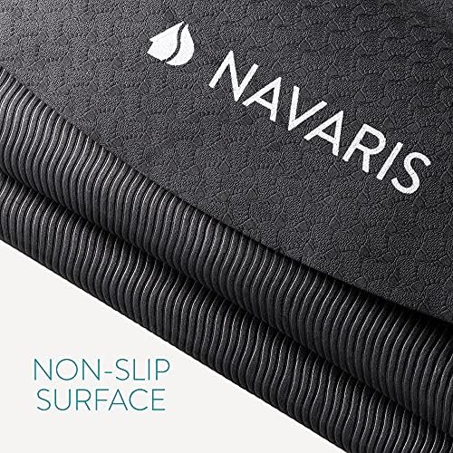 Navaris Tapis Yoga - Tapis de Yoga Rond en TPE 120 x 0,6 cm - Tapis de Sol méditation Fitness Gymnastique Pilates Exercice entraînement Sport - Image 4