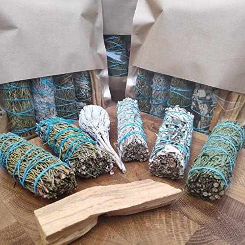 Farbenwald Set d'encens de 7 pièces, Contenant Palo Santo, Sauge Blanche, cèdre, romarin, genévrier, Sauge des prés et Yerba Santa - Image 3