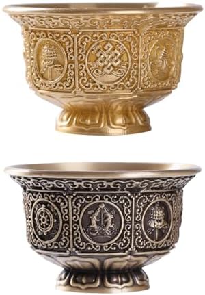 Xinyin Tasse d'Offranche Ritual Bouddhiste en Cuivre élégant huit symboles Chance Bol d'approvisation en eau artefact du bouddhisme tibétain - Image 7