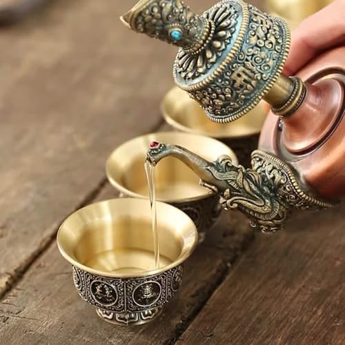 Xinyin Tasse d'Offranche Ritual Bouddhiste en Cuivre élégant huit symboles Chance Bol d'approvisation en eau artefact du bouddhisme tibétain - Image 8