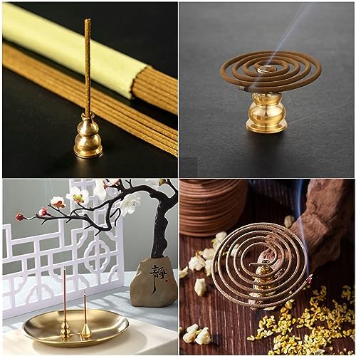 5 en 1 Porte-Encens pour les bâts, support de bâtons d'ences en laiton, ensemble de porte-Brûeur, Porte-bâtons, encens de Captuur de Cendre pour la Méditation Maison de Thé Yoga - Image 5