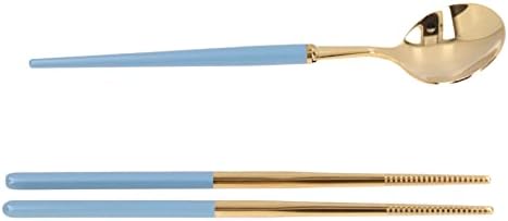 Qukaim lot de 5 paires de baguettes rémuli aux réduisables, conception antidérapante, motif exquis, en bois, lavables pour les fêtes et mariages, bleu - Image 8