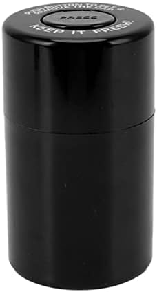 Bordract Bocal Hermétique Rond en Plastique, Étui de Rangement pour les herbes de tabac, Réservoirs anti-odeurs, récipient pour voyager en plein Air (Noir)
