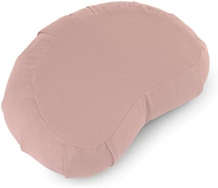 Basaho Crescent Zafu Coussin de méditation | Coton Bio | Coques de Sarrasin | Housse amovible et lavable - Image 2
