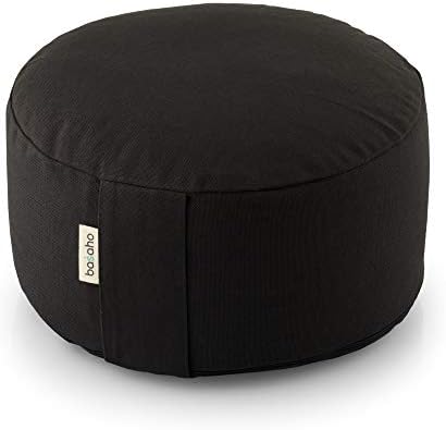 Basaho Wheel Zafu Coussin de Méditation | Coton Bio | Coques de Sarrasin | Housse amovible et lavable