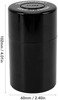 Bordract Bocal Hermétique Rond en Plastique, Étui de Rangement pour les herbes de tabac, Réservoirs anti-odeurs, récipient pour voyager en plein Air (Noir) - Image 3