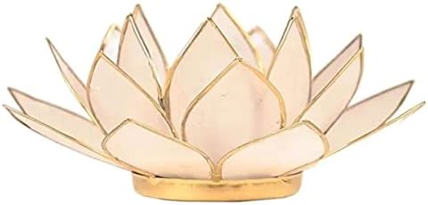 Trouvez quelque chose de différent Photophore Lotus pour bougie chauffe-plat Coquille de Capiz Naturel