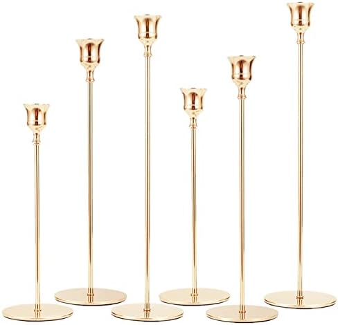 Xinggang Bougeoirs Détenteurs 6 PCS DiFFÉRENTES TAILLES, 33/28 / 24cm CHANDELIER CANDÉLABRES Tableau de décoration Saint-Valentin de Noël Mariage Cérémonie anniversaire