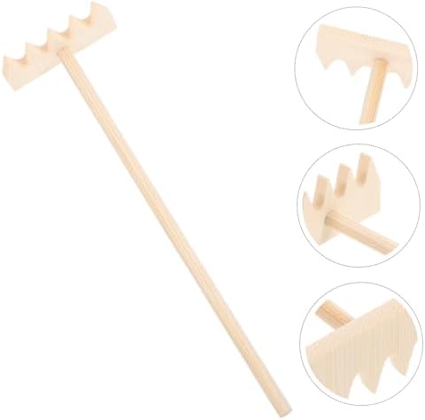 Sosoport 6 Pièces Outils de Bac à Sable Râteau de Jardin Méditant sur le Sable Râteau de Jardin de Sable de Jardin Zen Sable Outils de Jardin de Sable de Bricolage Beige en Bois - Image 6
