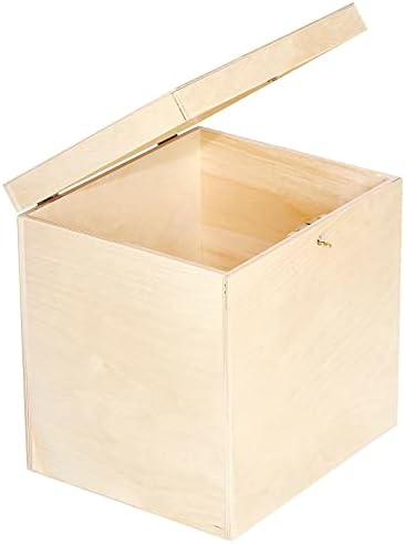 Créative déco boite en bois pour enveloppes | 29 x 25 x 30 cm | Bois Naturel | AVEC Couvercle et Clé | Boîte verse des occasions Spéciales | Anniversaire urne | Mariage | BOITE A Souvenirs, Cartes Letre - Image 9
