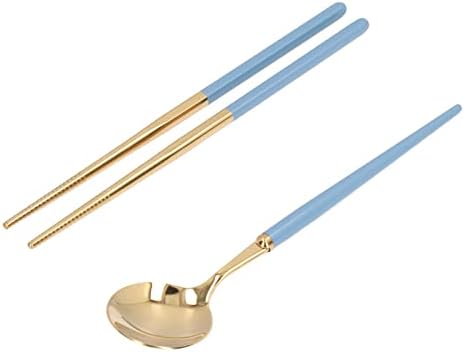 Qukaim lot de 5 paires de baguettes rémuli aux réduisables, conception antidérapante, motif exquis, en bois, lavables pour les fêtes et mariages, bleu - Image 9