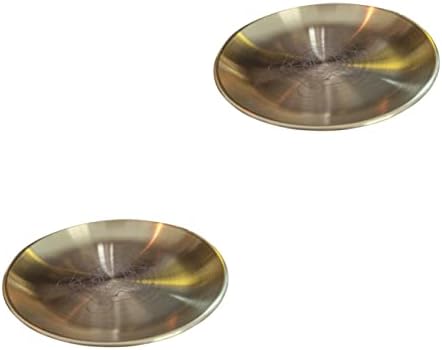 Cabilock 2 Pièces Pentacle Porte-Bougies Piliers Bougeoir Pentagramme Bougeoir Étoile Carillon Fournitures d'Aulle de Sorcellerie Plateau de Bougie Wiccan Trois Phases Bougie de Thé Alliage
